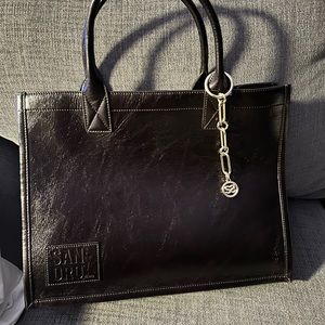Sandro Paris Leather Chocolate Brown tote bag